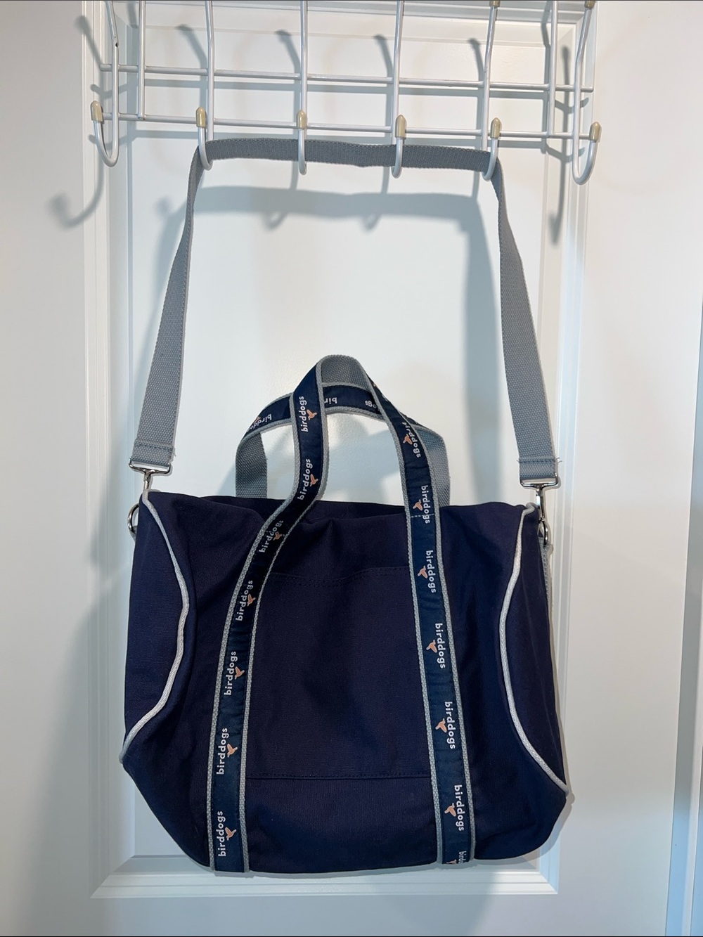 Birddogs Navy Banker Tote Gray Straps NWOT